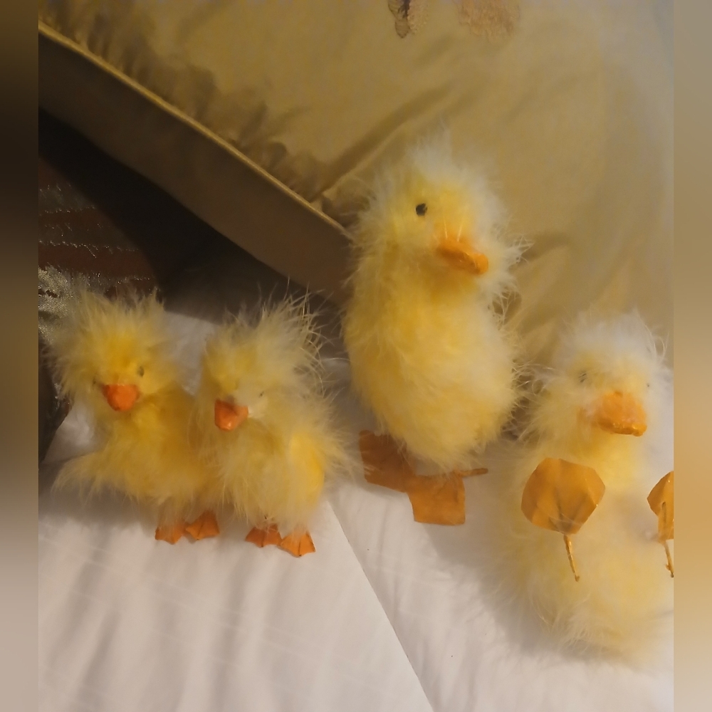 Transpac Fluffy Set Of Ducks